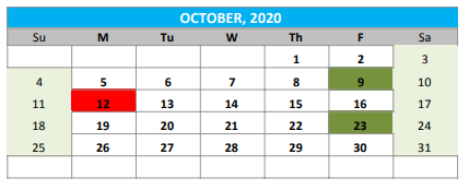 October Calendar