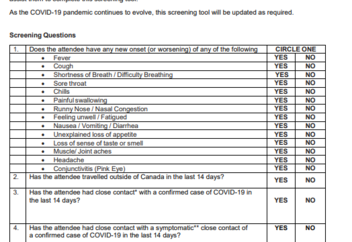 Self screening Questionnaire